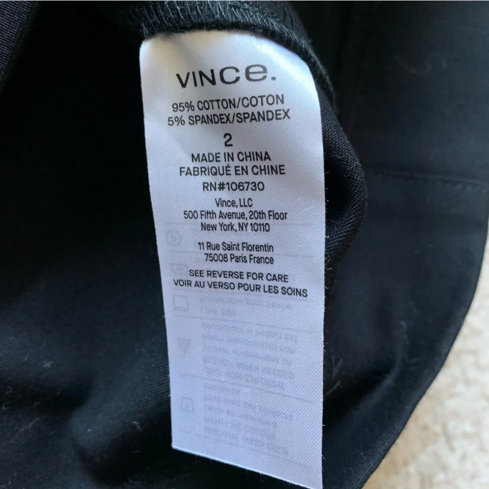 Vince Straight Fit Midi Trouser Skirt Black NWT Size 2